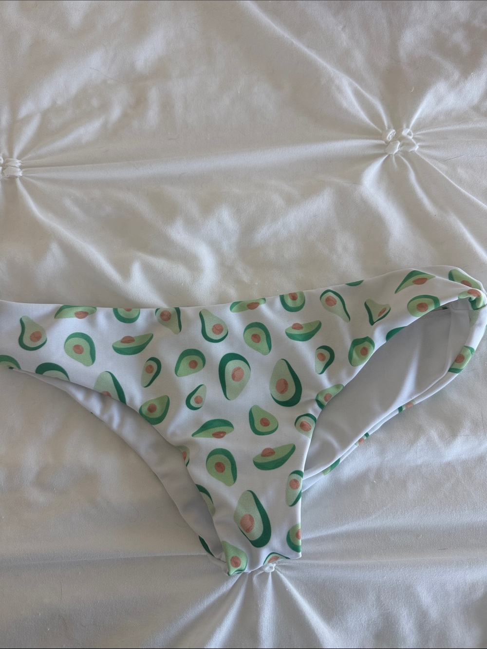 White Avocado Print Bikini Bottoms